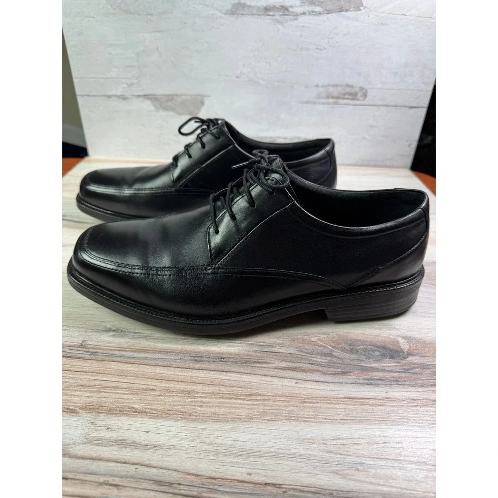 Bostonian Flexlite Ipswich Mens 12 XW Black Leather Bicycle Toe Dress Shoes